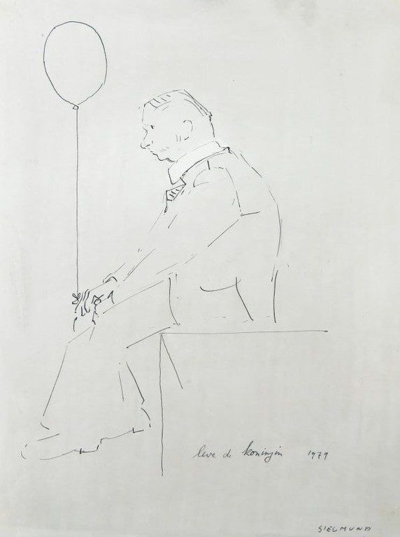 Hans Siegmund, tekening: Leve de Koningin kopen? Bied vanaf 1!