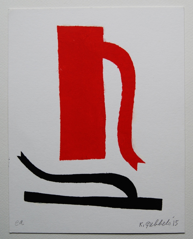 Klaas Gubbels sjabloondruk 'Baselitz' - 2015.  kopen? Bied vanaf 265!