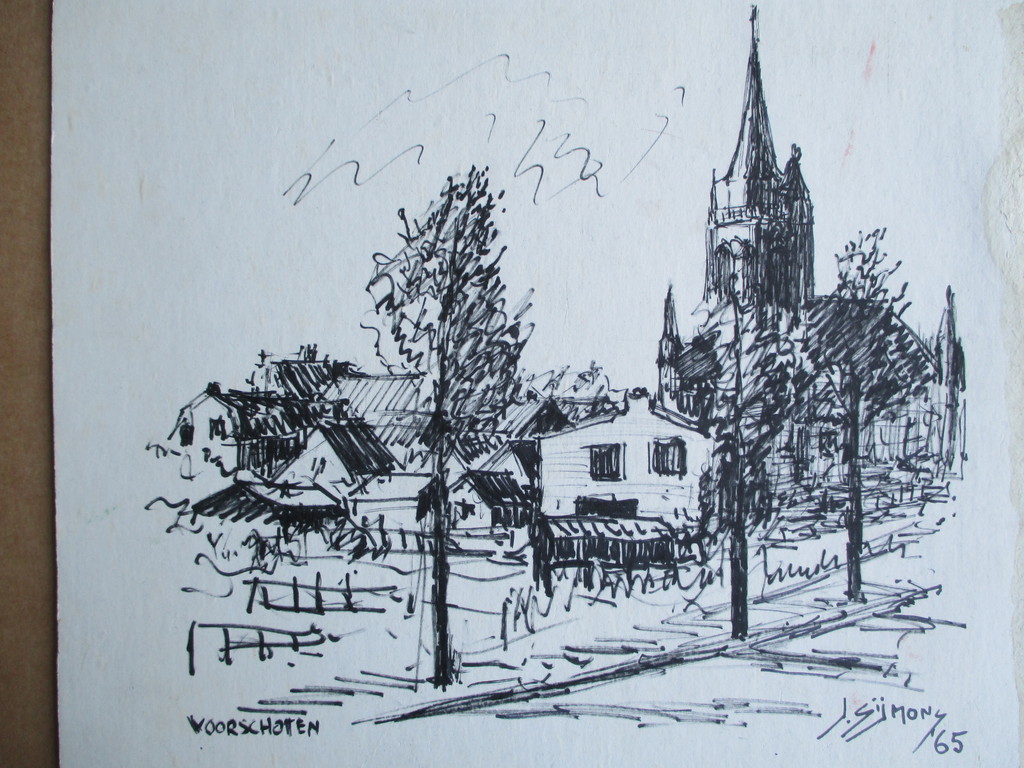 Jan Sijmons, Voorschoten, stifttekening kopen? Bied vanaf 1!