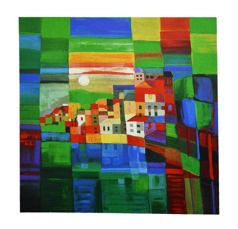 Lony Wing : Zeefdruk: House Behind Fields - Dit is de laatste zeefdruk kopen? Bied vanaf 95!