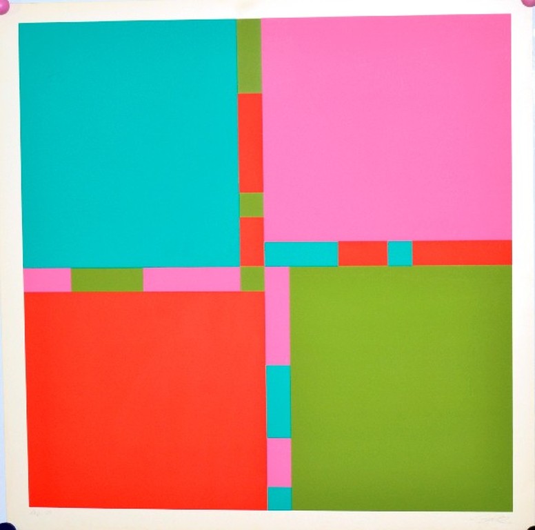 Richatd Lohse: Zeefdruk. 4 Rhythmes de Couleurs en 4 Champs verkocht voor € 240!