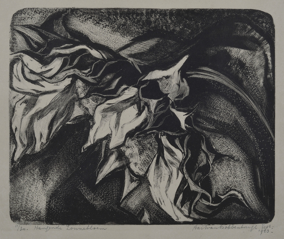 Aart van Dobbenburgh: Litho – Hangende Zonnebloem - 1923 verkocht voor € 50!