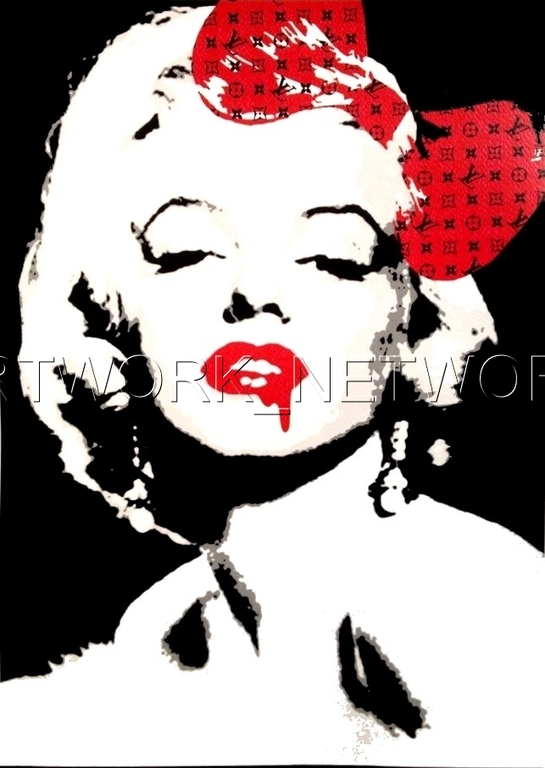 Large Print Painting "Monroe Drip Red" Signed Numbered A/P or 1 to 100 with COA kopen? Bied vanaf 1!