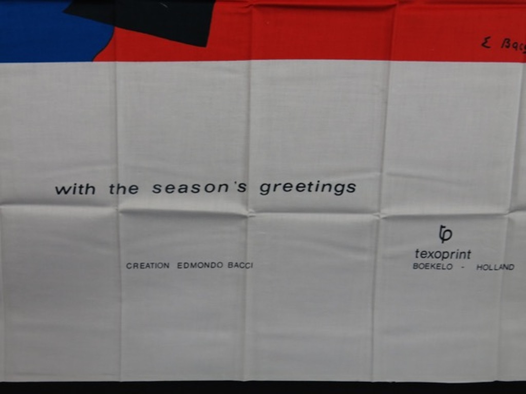 Edmondo Bacci: Zeefdruk op katoenzijde, With the Season's Greetings kopen? Bied vanaf 1!