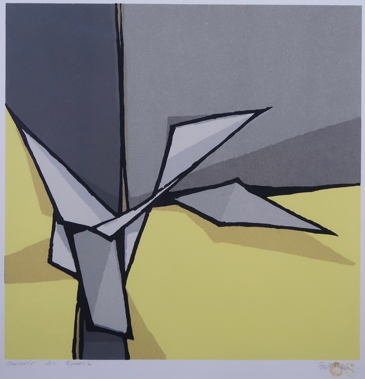 Fon Klement: Boardsnede, Derceptif - Ingelijst verkocht voor € 85!