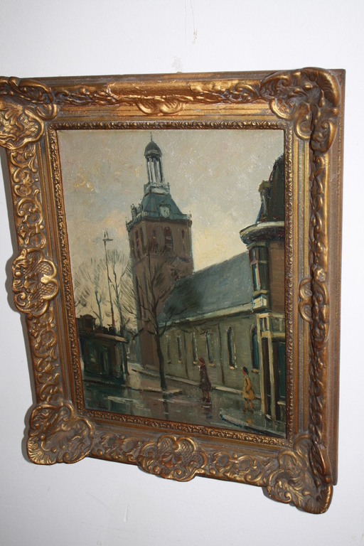 STRAATJE MET PERSONEN van TH HECK verkocht voor € 80!