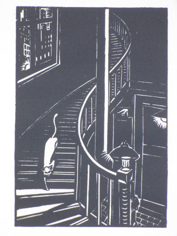 Frans Masereel, Kat op den trap, Houtsnede verkocht voor € 50!