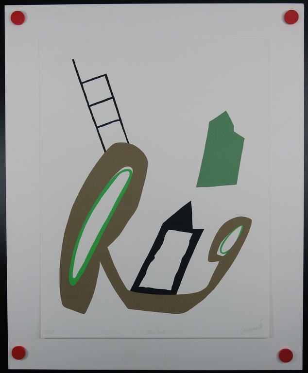 Hans Landsaat: Zeefdruk, Stadstand verkocht voor € 35!