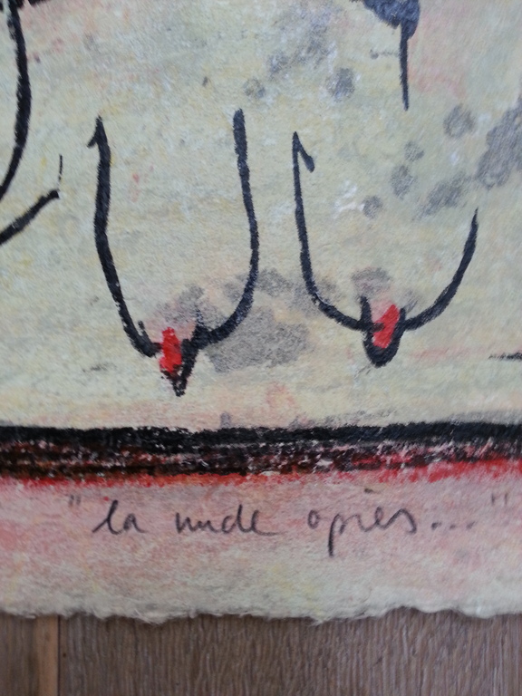 Hans Innemee, zeefdruk op handgeschept papier, titel; :la nude opies kopen? Bied vanaf 40!