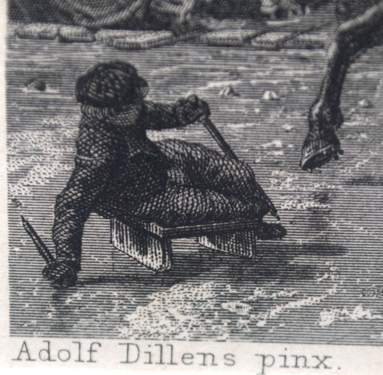 Winters tafereel met een paardenslee - ingelijste gravure kopen? Bied vanaf 14!