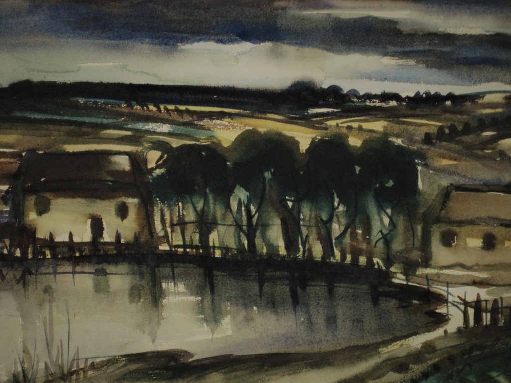 Weergaloos mooi Aquarel "Avond boven Limburgs landschap" van Jac Mels  kopen? Bied vanaf 1!