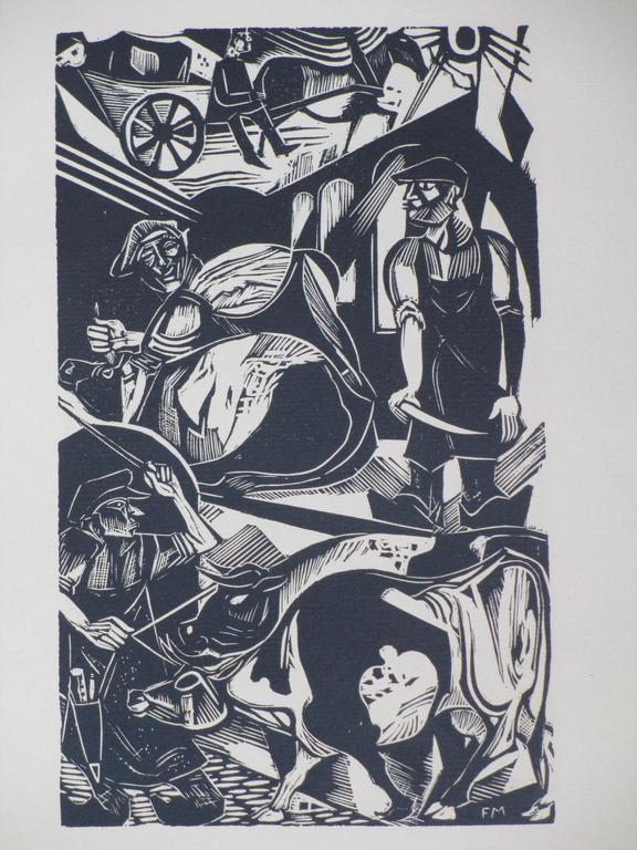 Fokko Mees, De Slachters, Houtsnede kopen? Bied vanaf 50!