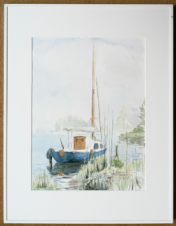 Zeilboot, aquarel (ingelijst) kopen? Bied vanaf 1!