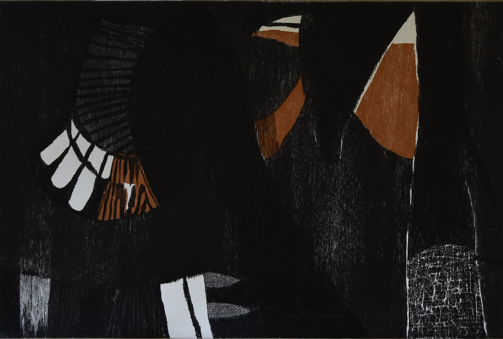 Guillaume Le Roy # COMPOSITIE # extreem groot formaat houtsnede, 1976, mint- verkocht voor € 150!