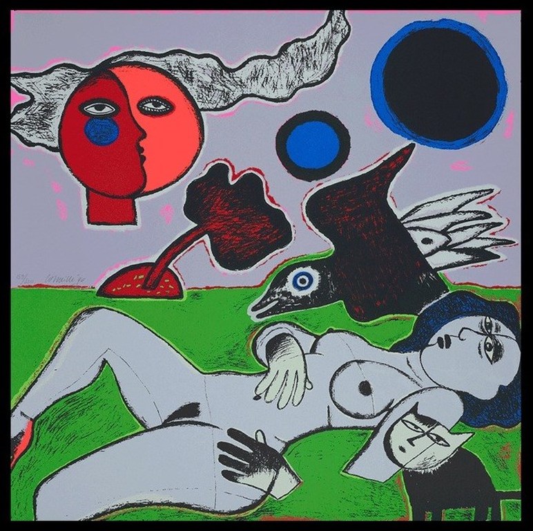 Corneille: Zeefdruk, Femme Diurne (groot!) verkocht voor € 500!