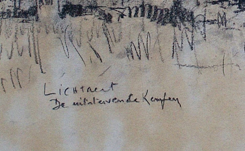 "Lichtaert - De uitstervende Kempen" houtskool op papier. kopen? Bied vanaf 1!