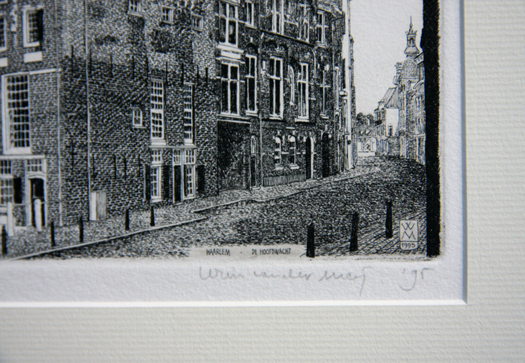 Wim van der Meij, gesigneerde ets, Haarlem De Hoofdwacht kopen? Bied vanaf 50!