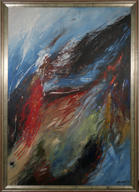 Peter Meijer: Acryl op doek, Zeeklacht - Ingelijst (Zeer groot!) verkocht voor € 555!