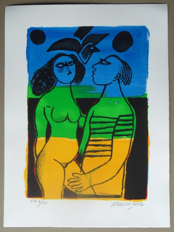 Corneille: vrouw en man (mooie litho) kopen? Bied vanaf 1!