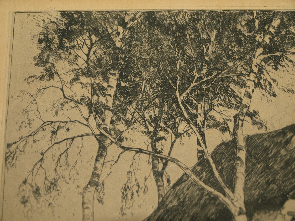 EUGÈNE LÜCKER (1876-1943) – ets – Boerderij  – Gesigneerd – Eigen druk kopen? Bied vanaf 1!