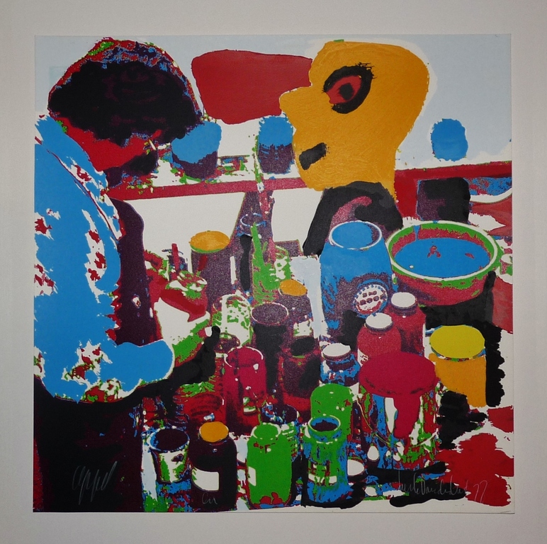 Karel Appel, Kleurenzeefdruk, Het gele hoofd, Gesigneerd kopen? Bied vanaf 165!
