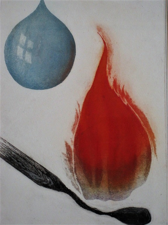 Exclusieve bep. Oplage 2/7 Litho "Water en Vuur 2000" gesigneerd Jan vd Bos 1952 kopen? Bied vanaf 1!