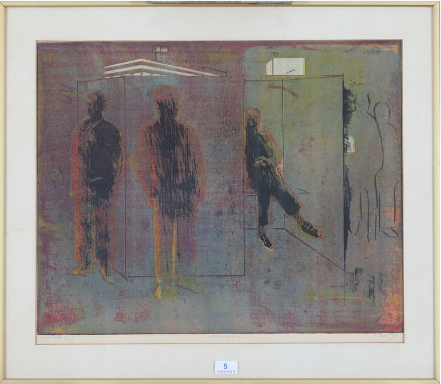 Peter Bes: Ets/Aquatint, Ingelijst verkocht voor € 65!