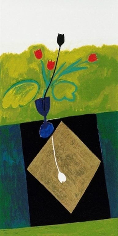 JAN PETER van OPHEUSDEN  Zeefdruk  ZWARTE TULP   Handgesigneerd kopen? Bied vanaf 65!