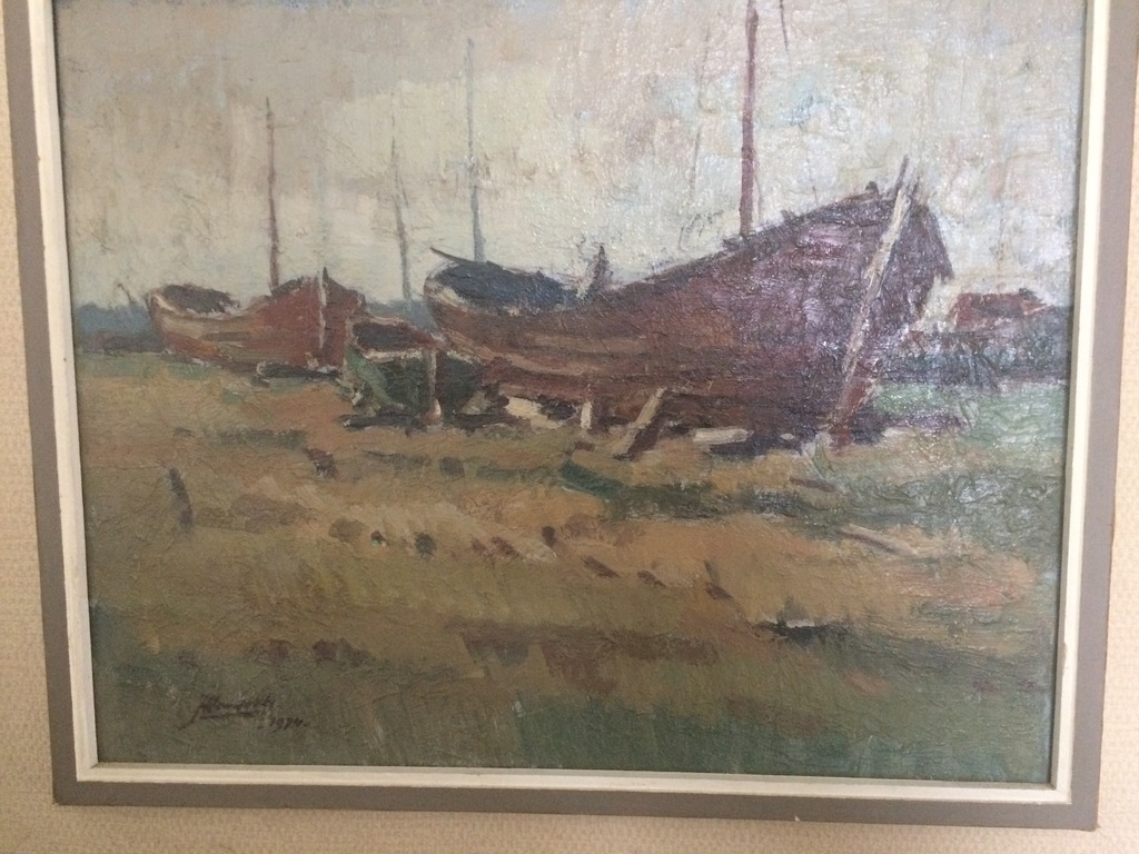 Jan Hendriks (1910-2000), titel: Bootjes kopen? Bied vanaf 100!