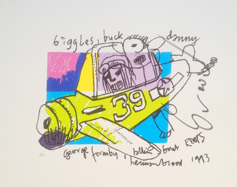 Herman Brood - Biggles, Buck - gesigneerde zeefdruk - oplage 300 ex.  verkocht voor € 55!