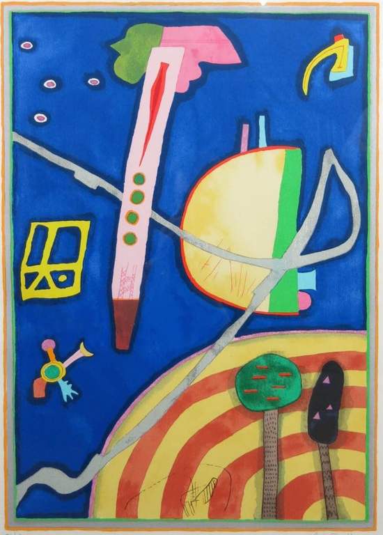 Martin Bradley: Zeefdruk, Zonder titel - Ingelijst kopen? Bied vanaf 40!