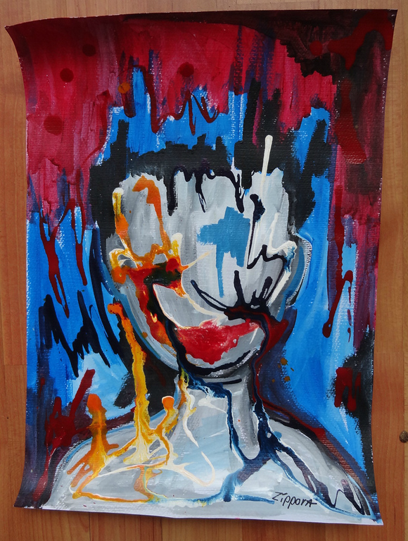 Acryl op aquarelpapier 30/42 cm    Zippora Meijer verkocht voor € 35!