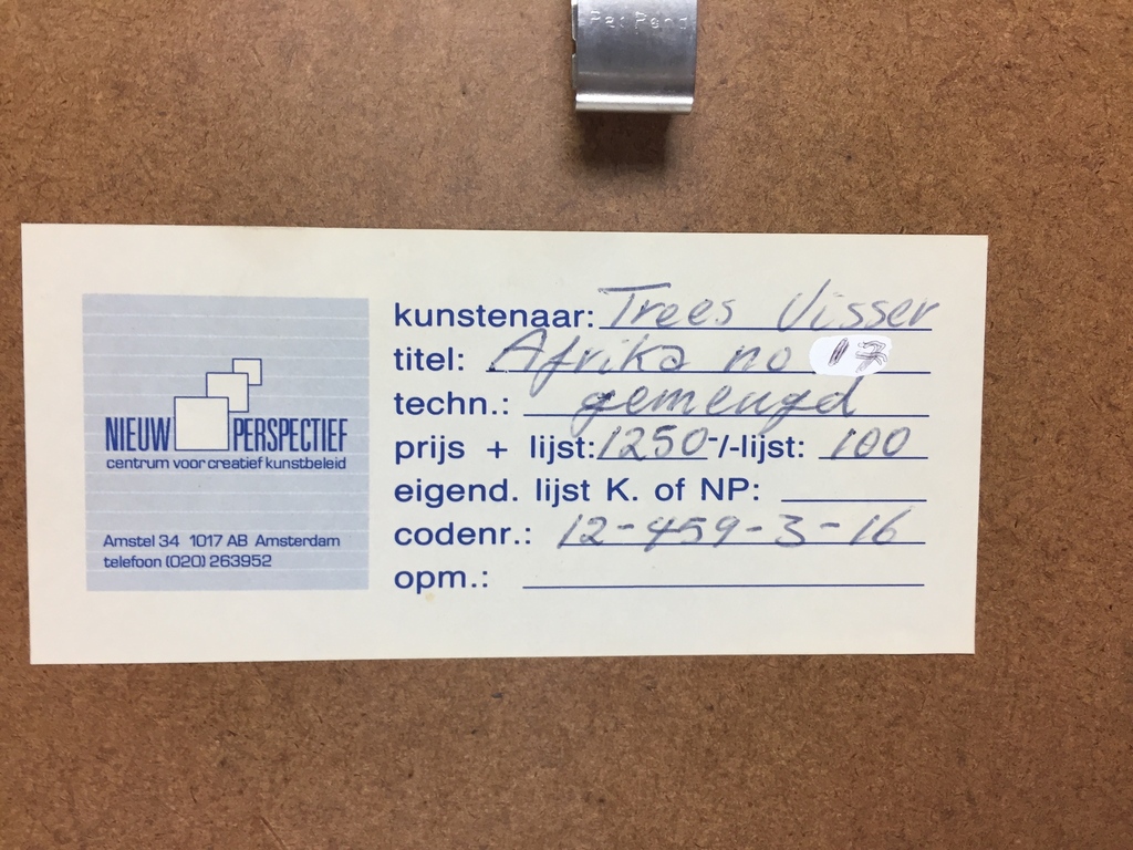Trees Visser, gemengde techniek op papier, 'Afrika no 17.' kopen? Bied vanaf 79!