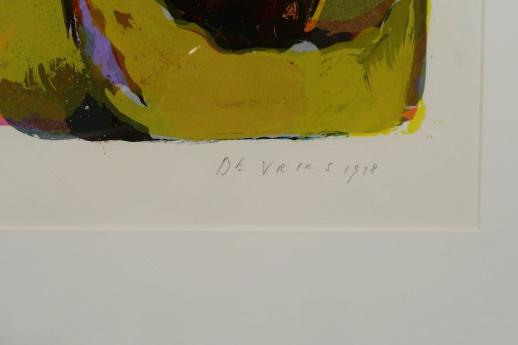 Paul de Vries: Zeefdruk, Zonder titel - Ingelijst kopen? Bied vanaf 50!
