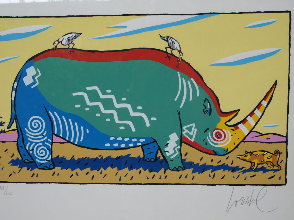 Jacques de Loustal – Zeefdruk - Le Rhinocéros - Gesigneerd - 1988 - PopArt - 70 x 50 cm - Oplage 200 kopen? Bied vanaf 175!