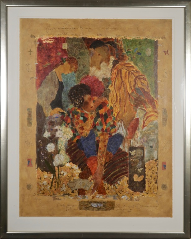 Roy Fairchild: Zeefdruk en gemengde techniek, Zonder titel - Ingelijst (Groot) verkocht voor € 250!