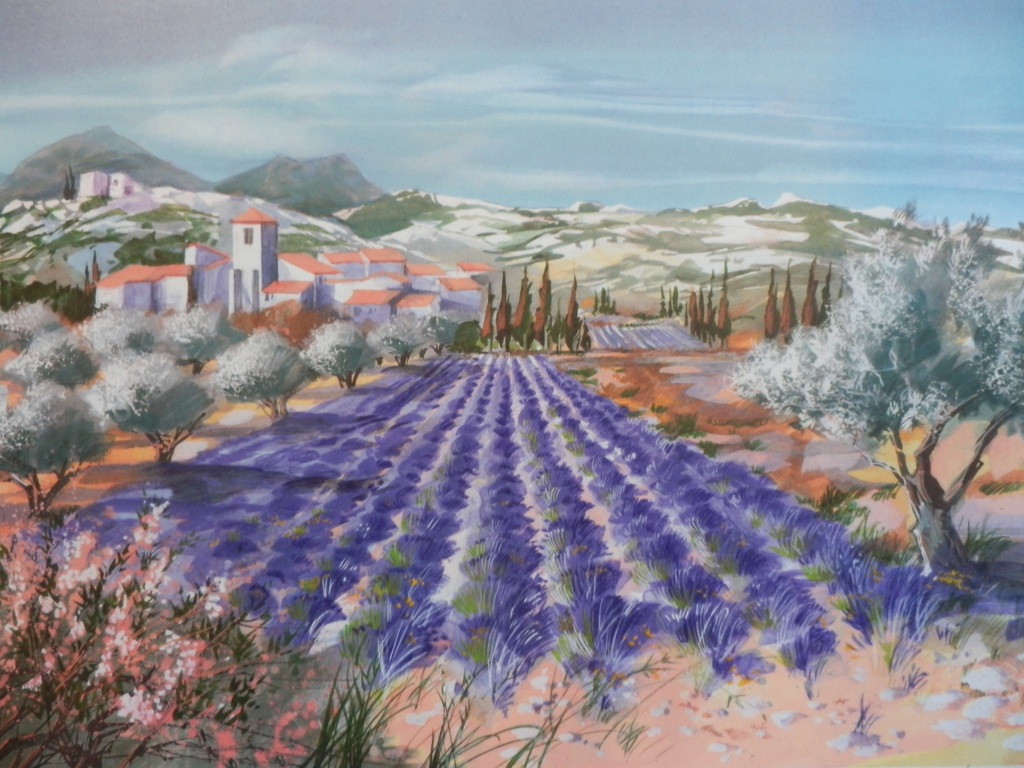 ELLA FORT  Gr Zeefdruk(56x38cm)  PROVENCE  Handgesigneerd kopen? Bied vanaf 25!