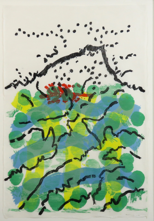 Jef Diederen: Houtsnede op Japans papier, Zonder titel - Ingelijst (groot) kopen? Bied vanaf 100!