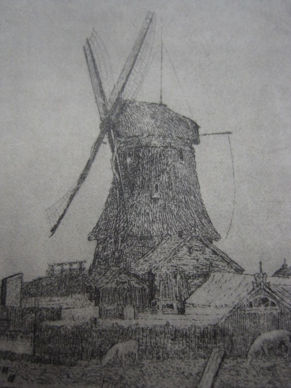 Sfeervolle ets van Jac Koeman 1889-1978 "Molens in Waterland bij Edam" gesign kopen? Bied vanaf 1!