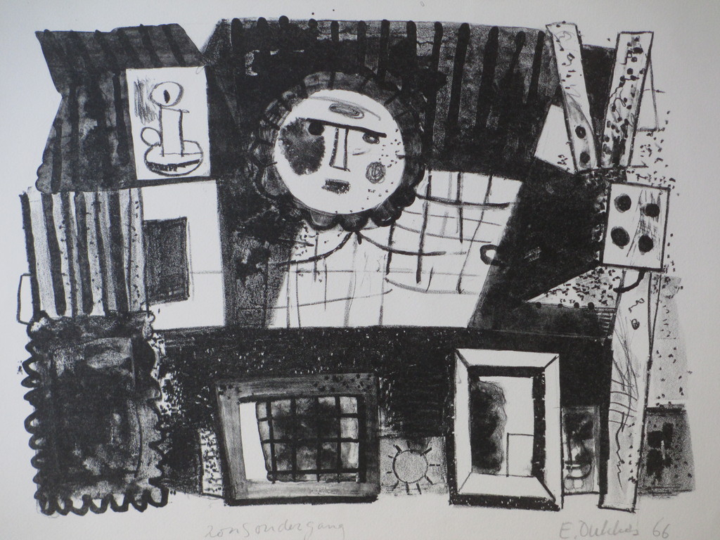 Ed Dukkers, Zonsondergang, Litho 1966 kopen? Bied vanaf 45!