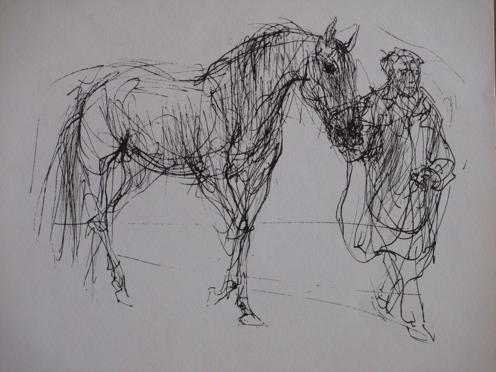 Piet Klaasse, Paard en ruiter, Litho kopen? Bied vanaf 1!