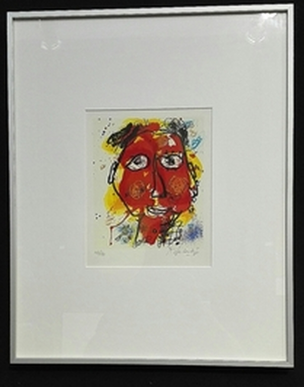 Kees Salentijn, gesigneerde zeefdruk in lijst, gezicht zonder titel kopen? Bied vanaf 15!