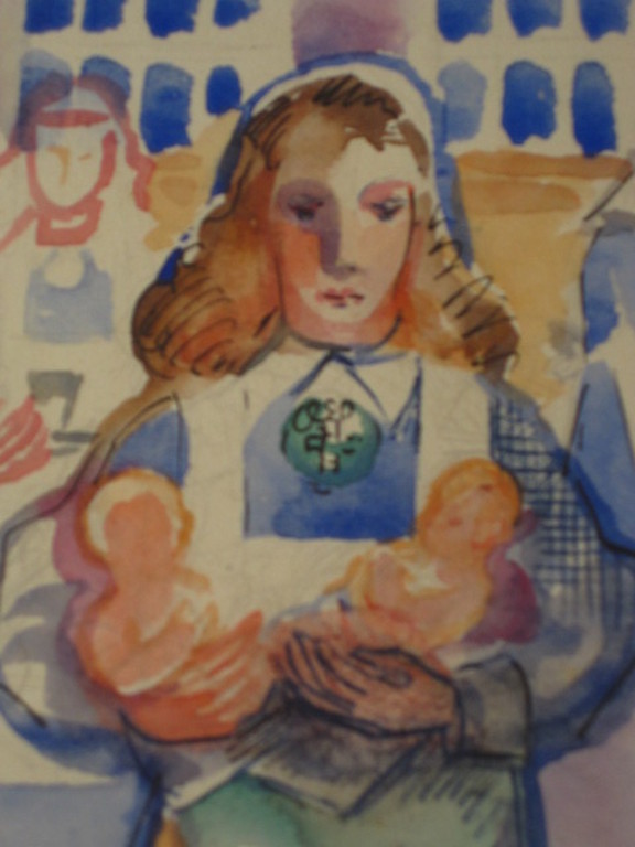 Matthieu Wiegman 1886-1971 Bergense School 1940 aquarel "Zusters van Maria" ges. kopen? Bied vanaf 1!