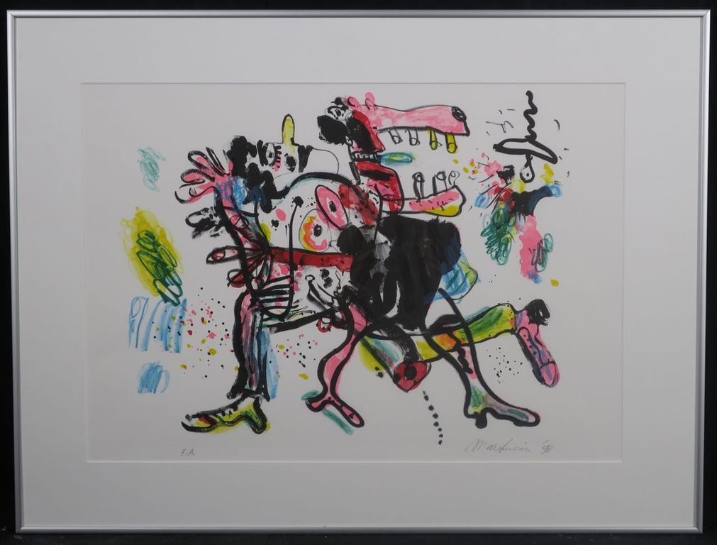 Anton Martineau: Litho, Tango III - Ingelijst verkocht voor € 50!