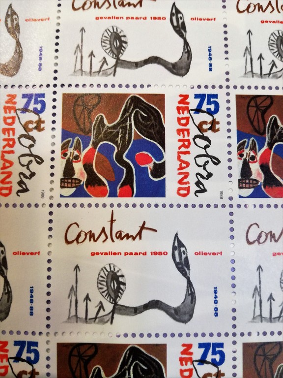 CONSTANT, 'Gevallen paard' 1950 postzegelvel kopen? Bied vanaf 15!