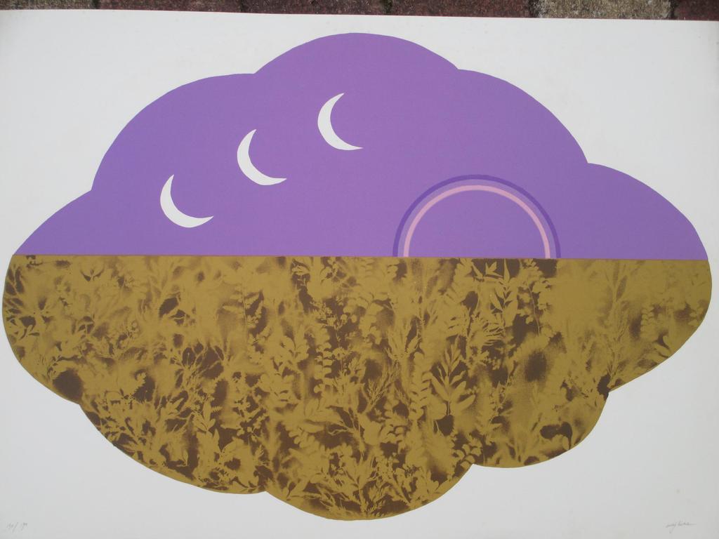 Milvia Maglione, Wolklandschap, Zeefdruk verkocht voor € 35!