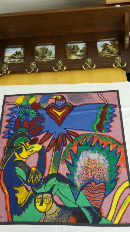 cornellie printing on silk Cornellie Guilaume Beverloo former cobra artist  kopen? Bied vanaf 20!