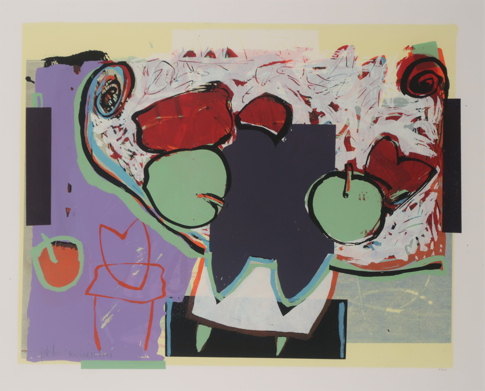 Pieter Vermeulen: Zeefdruk, Appels en peren - Ingelijst kopen? Bied vanaf 20!