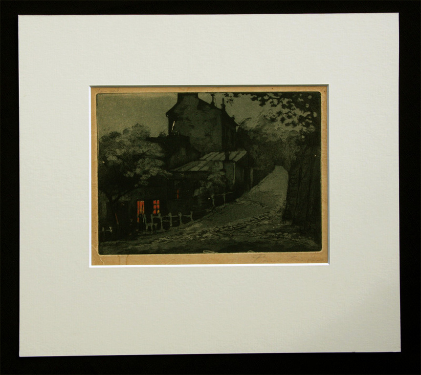 Gen Paul (Eugene Paul), ets aquatint, Montmartre, Cabaret Lapin Agile verkocht voor € 85!
