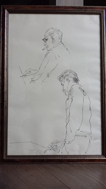 Peter van Straaten: tekening, twee portretten kopen? Bied vanaf 40!